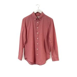 Band Of Outsiders Mens 3 Large Red Micro Check Oxford Button Down USA Cotton